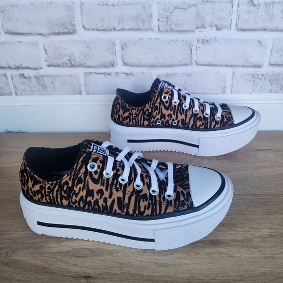 Converse Chuck Taylor Lift Double Stack Low Sz 6 Men Shoes Sneaker Black A16405C - Picture 4 of 9